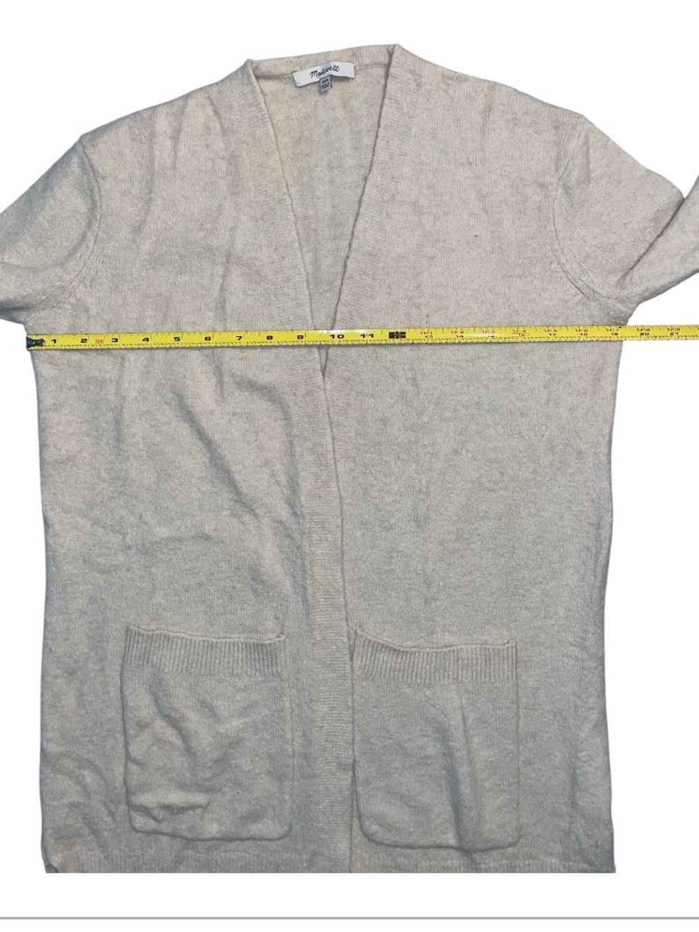 Madewell Light Gray Open-Front Women's Cardigan Sweater - Picture 8 of 9